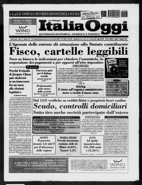 Italia oggi : quotidiano di economia finanza e politica